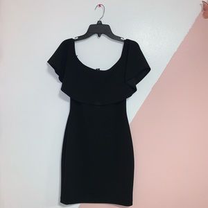 off shoulder black dress🤍